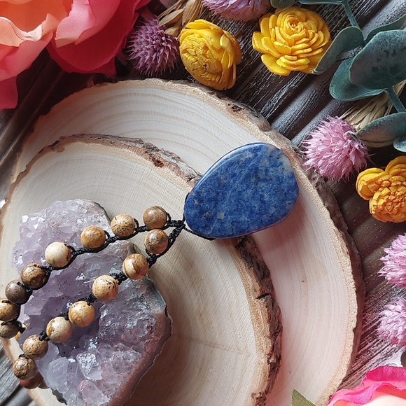 Handmade Jasper & Sodalite Necklace, Handcrafted, by Rust Belt Raised - Picture 4 of 16